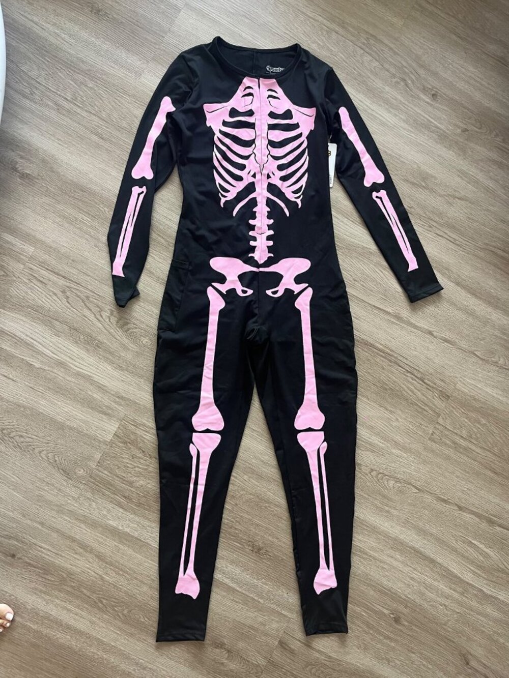 Tipsy Elves Pink Skeleton Jumpsuit Costume M NWT